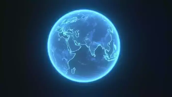 Hologram Planet Earth Sci-Fi 3D Model 4k Textures Low-poly 3D model