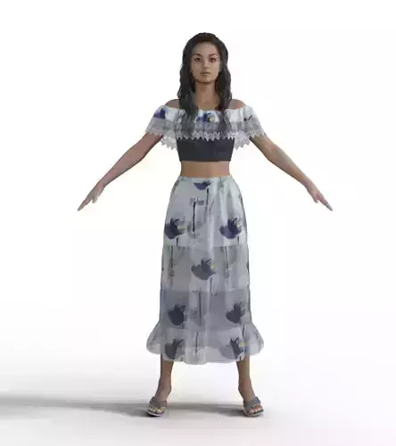 ElveWomen woman wearing skirt and blouse