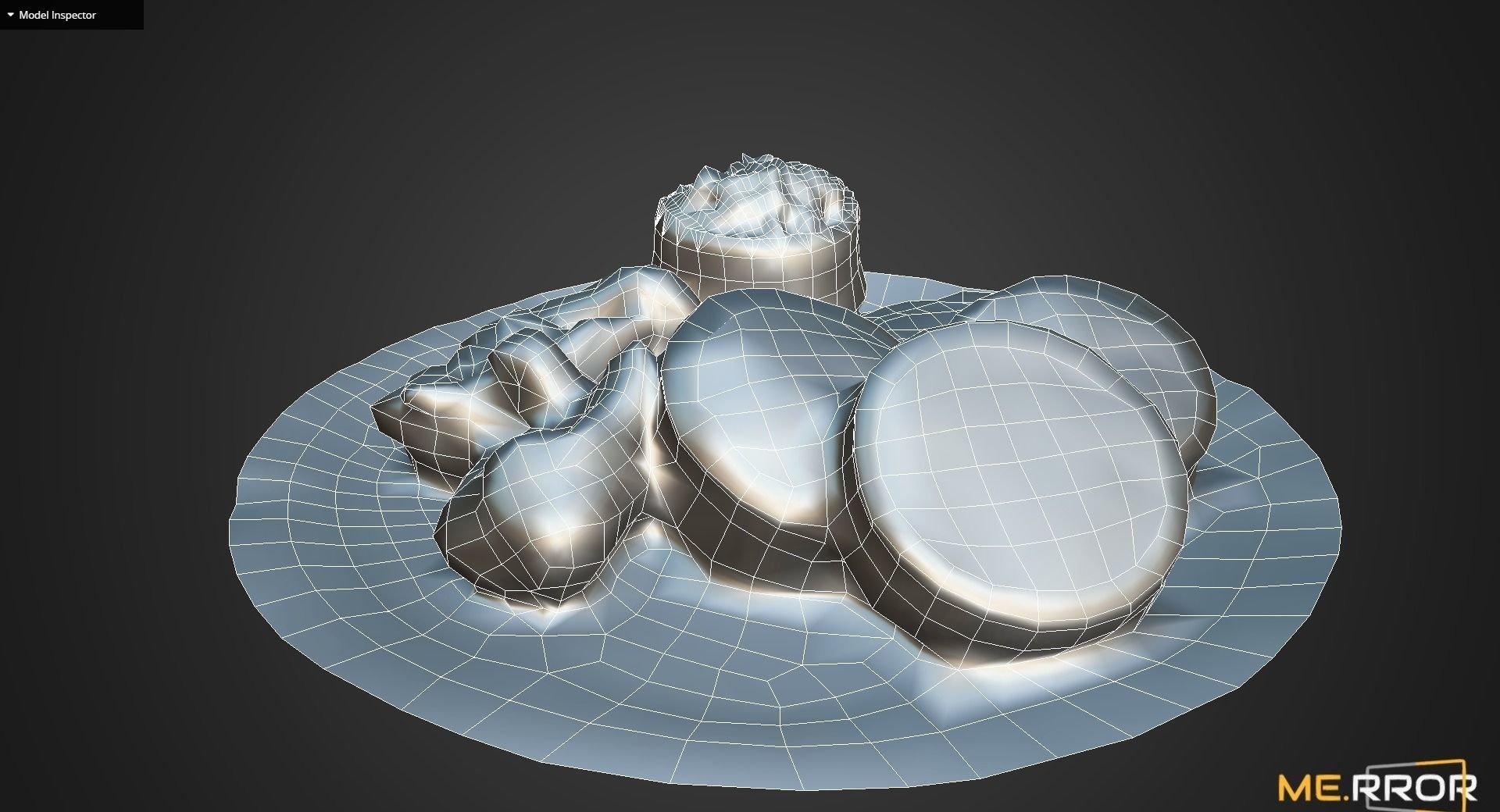 Game Ready Korean Dish Rice Roll Gimbab and Chicken Low-poly 3D model_11