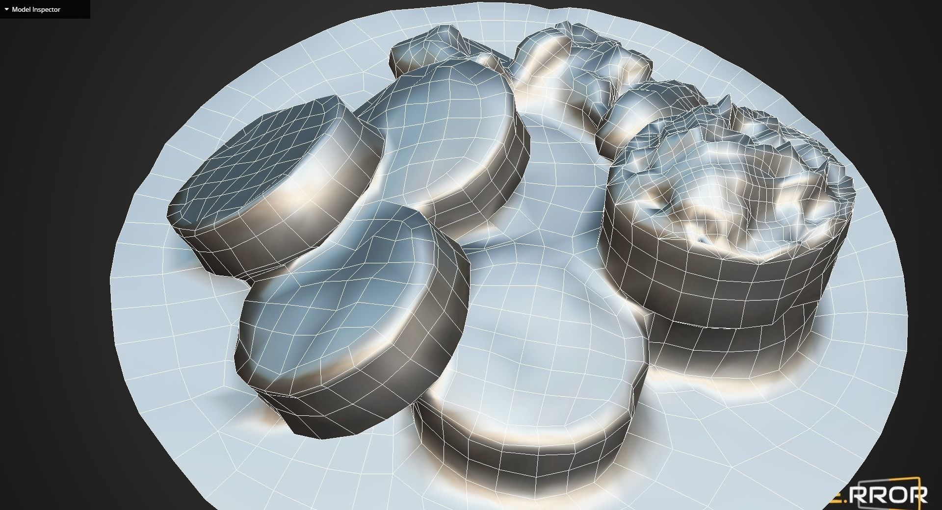 Game Ready Korean Dish Rice Roll Gimbab and Chicken Low-poly 3D model_13