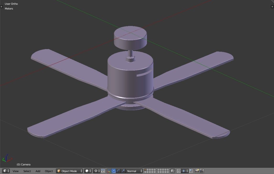 Ceiling Fan - Modern Design Low-poly 3D model_15