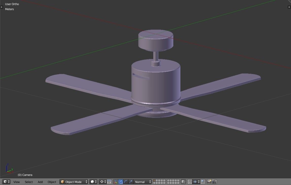 Ceiling Fan - Modern Design Low-poly 3D model_16