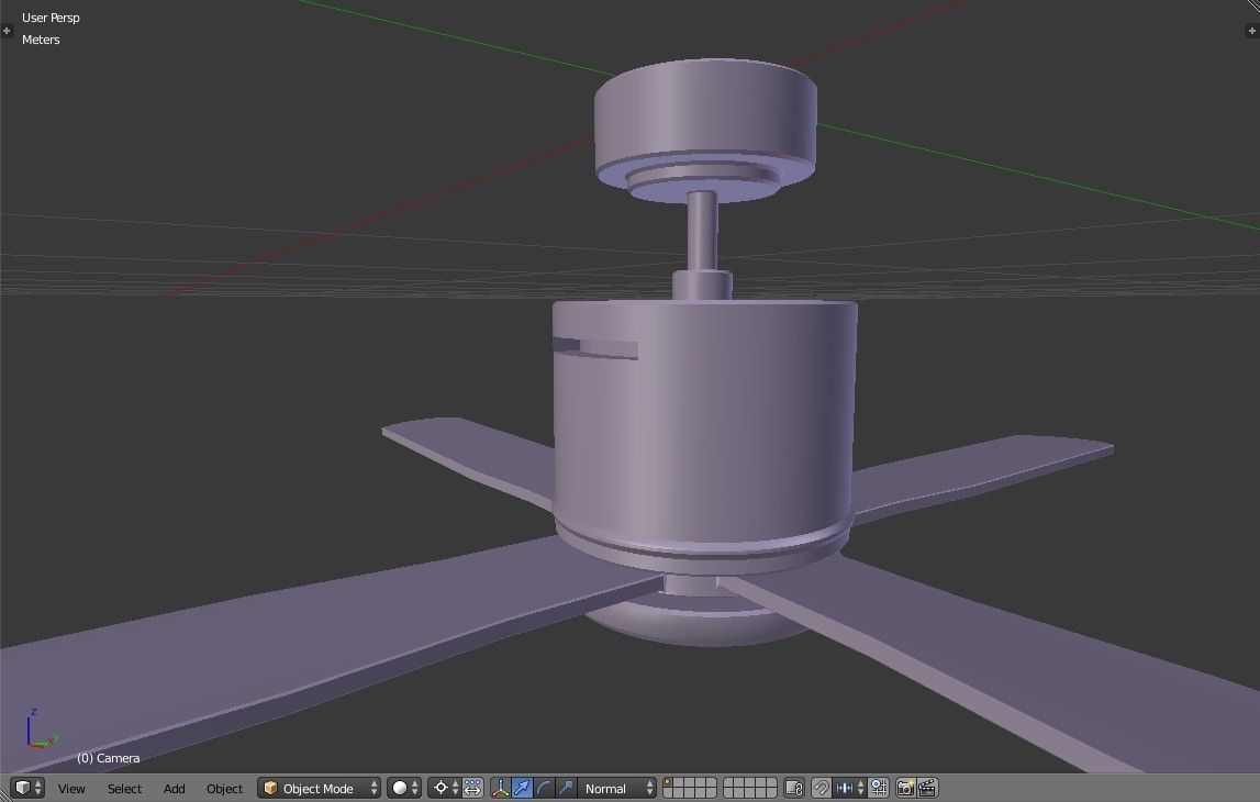 Ceiling Fan - Modern Design Low-poly 3D model_17