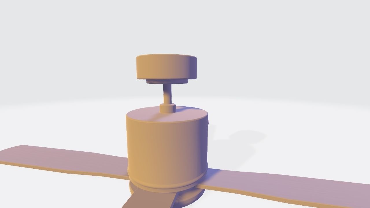 Ceiling Fan - Modern Design Low-poly 3D model_11