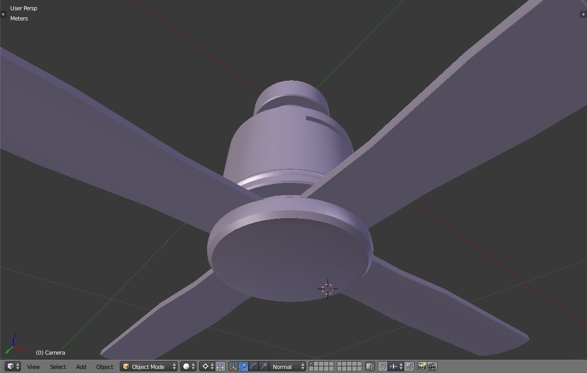 Ceiling Fan - Modern Design Low-poly 3D model_18