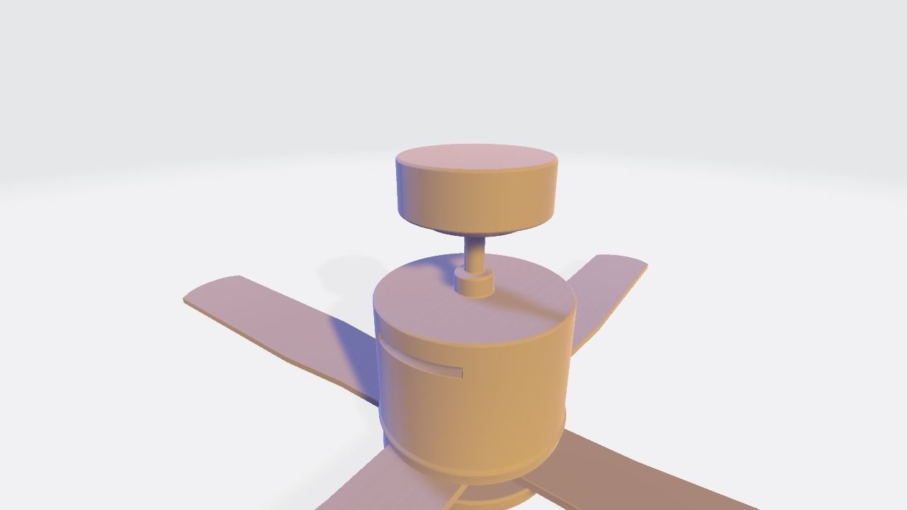 Ceiling Fan - Modern Design Low-poly 3D model_10