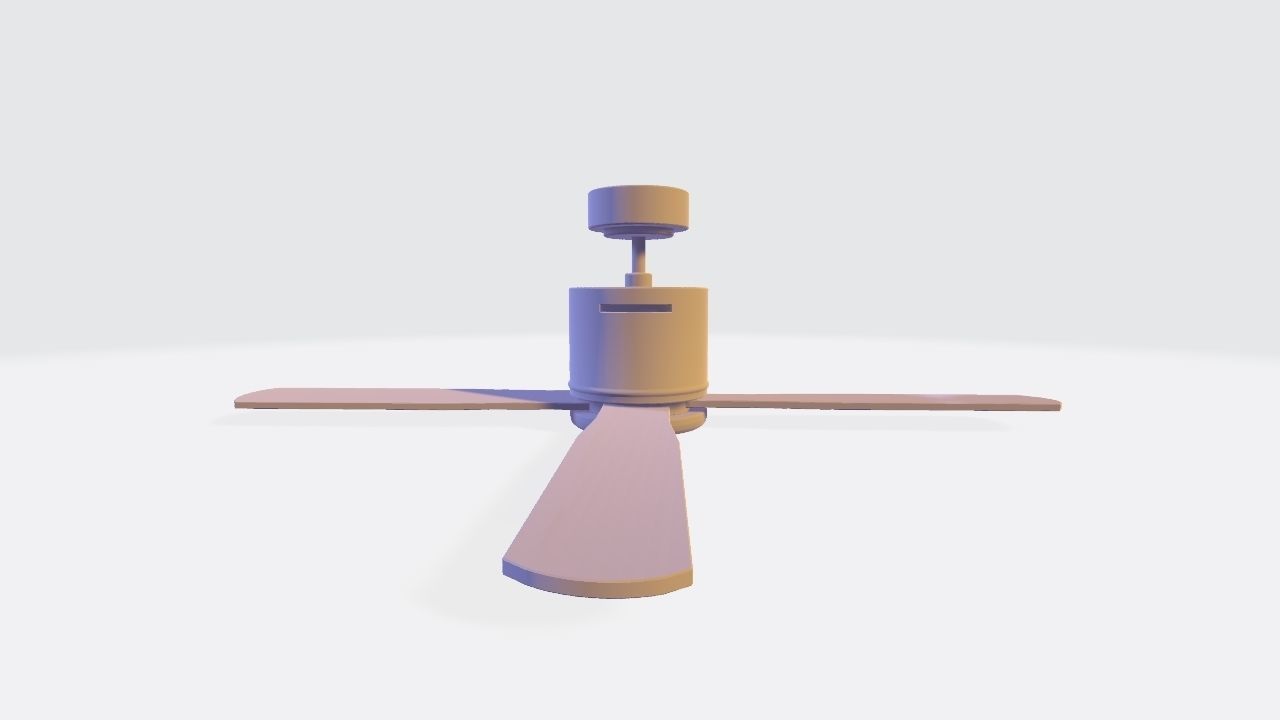 Ceiling Fan - Modern Design Low-poly 3D model_9