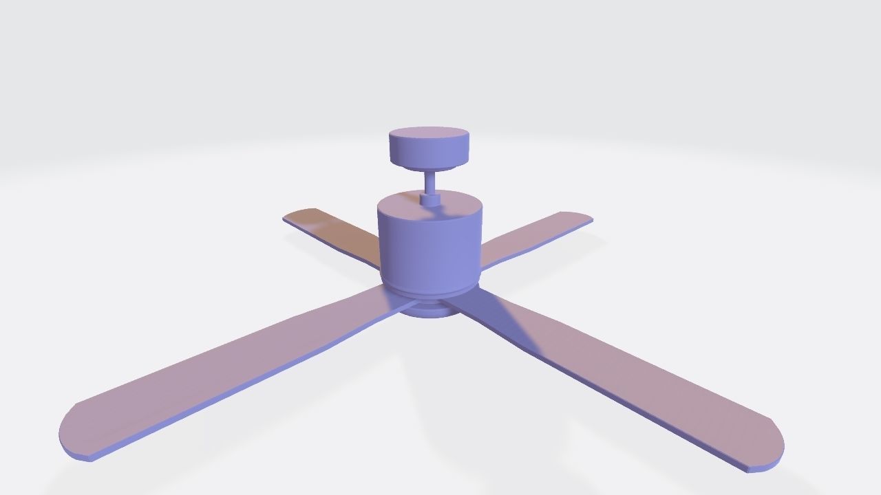 Ceiling Fan - Modern Design Low-poly 3D model_12