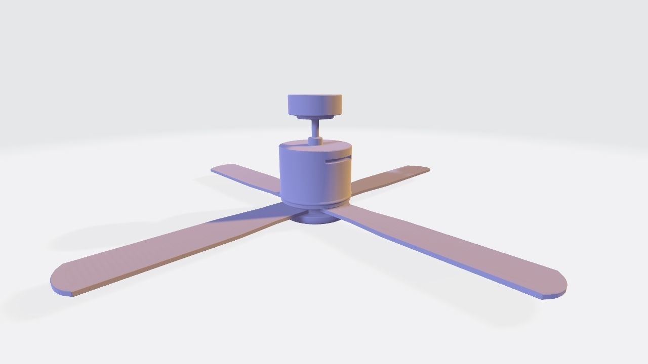Ceiling Fan - Modern Design Low-poly 3D model_8
