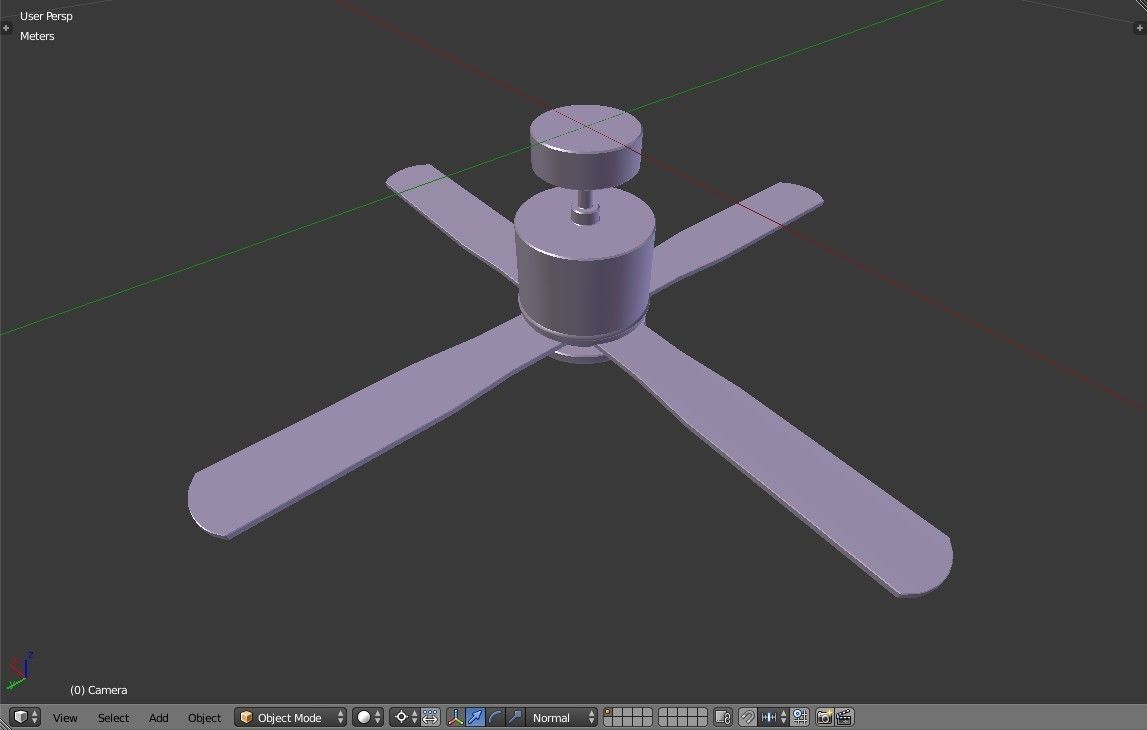 Ceiling Fan - Modern Design Low-poly 3D model_19