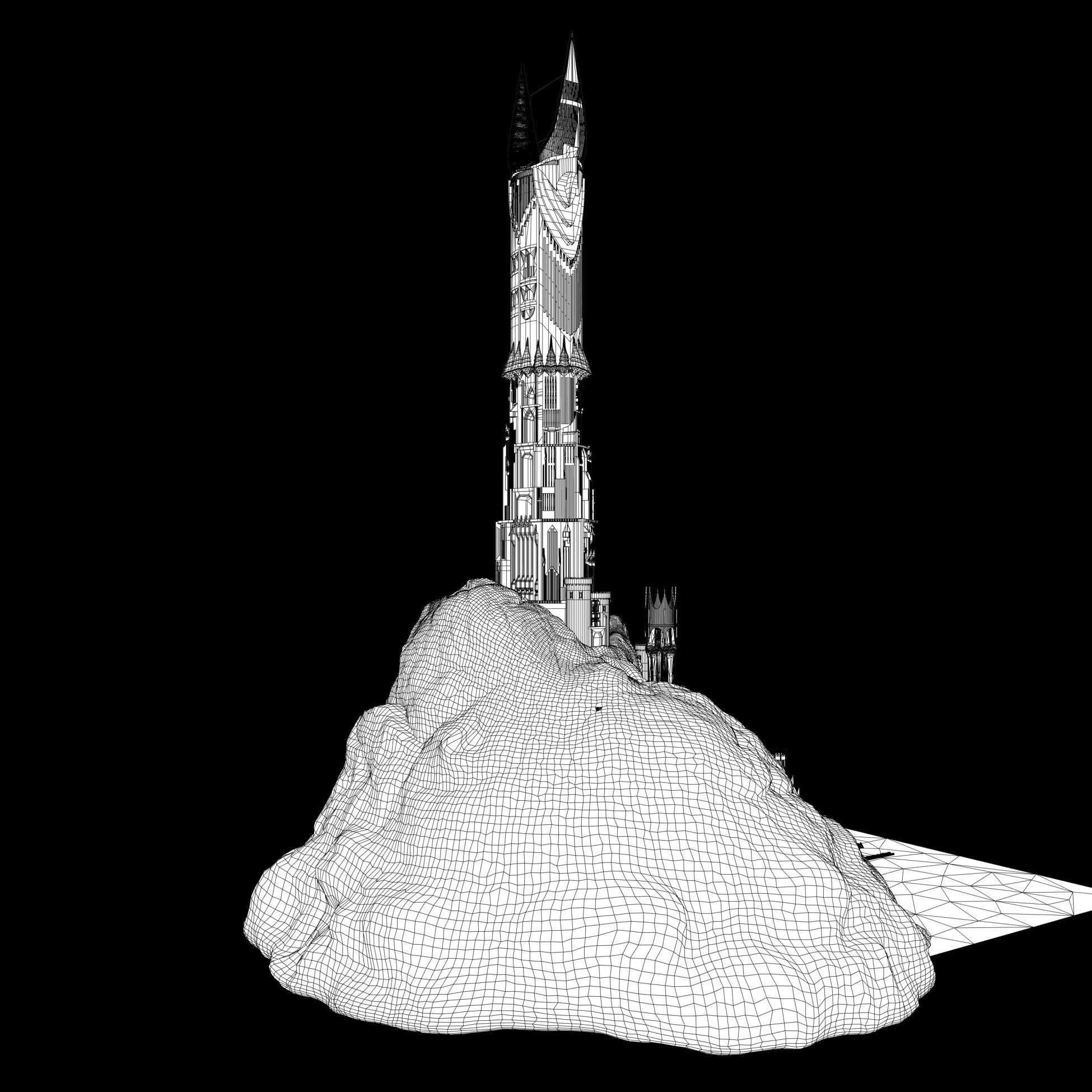 Barad-dur PBR lord of rings tower 3D model_34