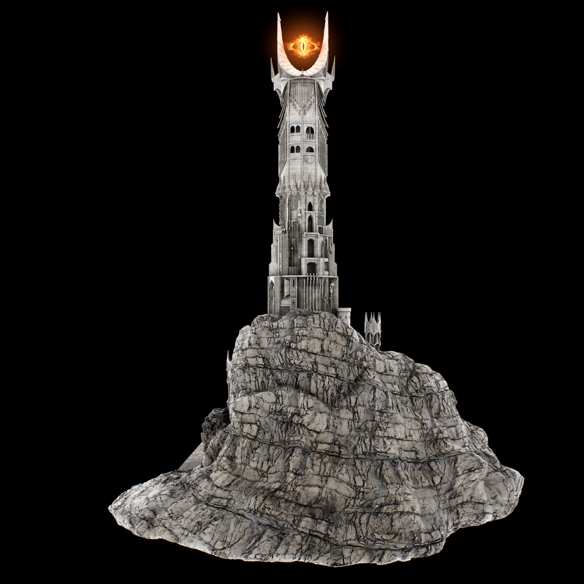 Barad-dur PBR lord of rings tower 3D model_15