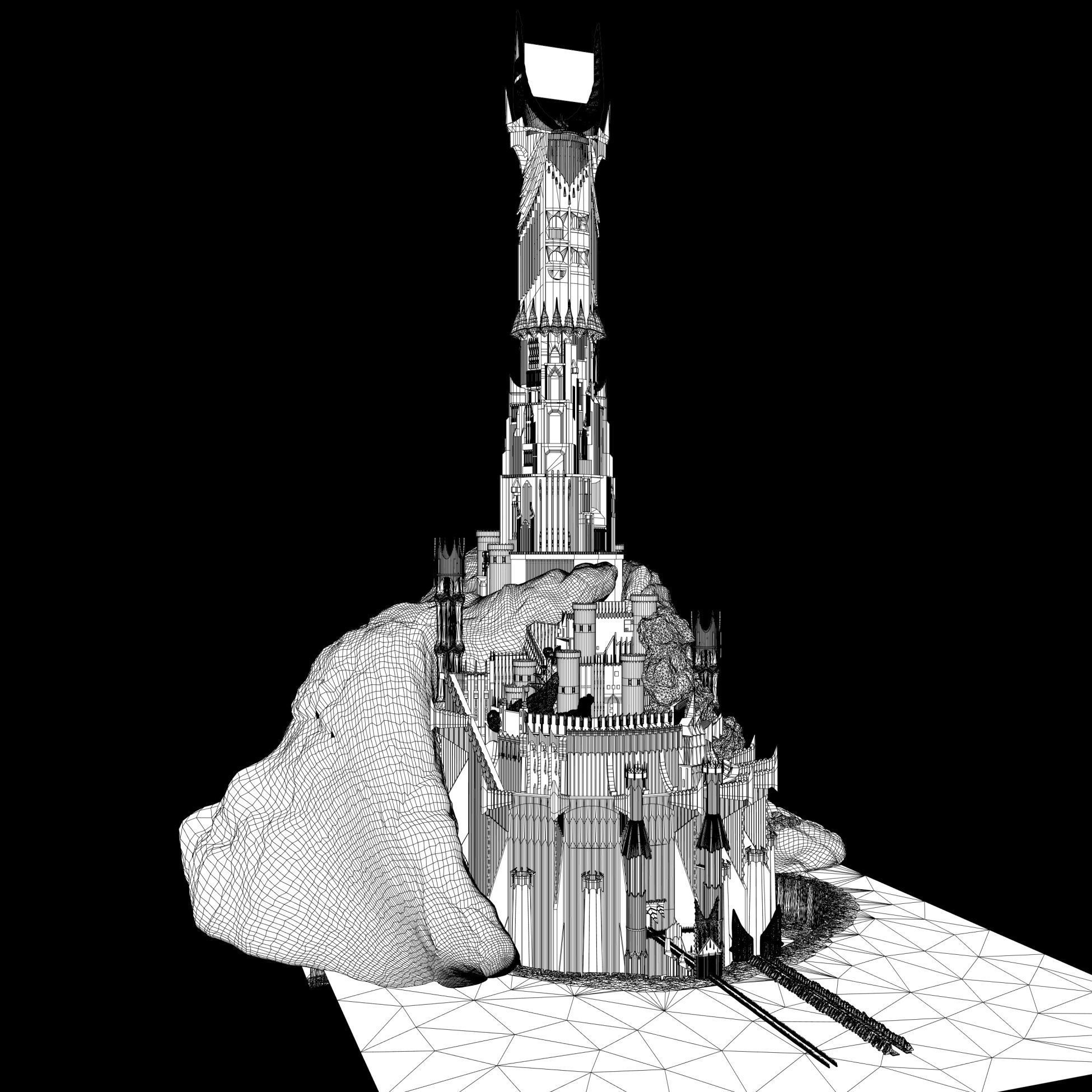 Barad-dur PBR lord of rings tower 3D model_27