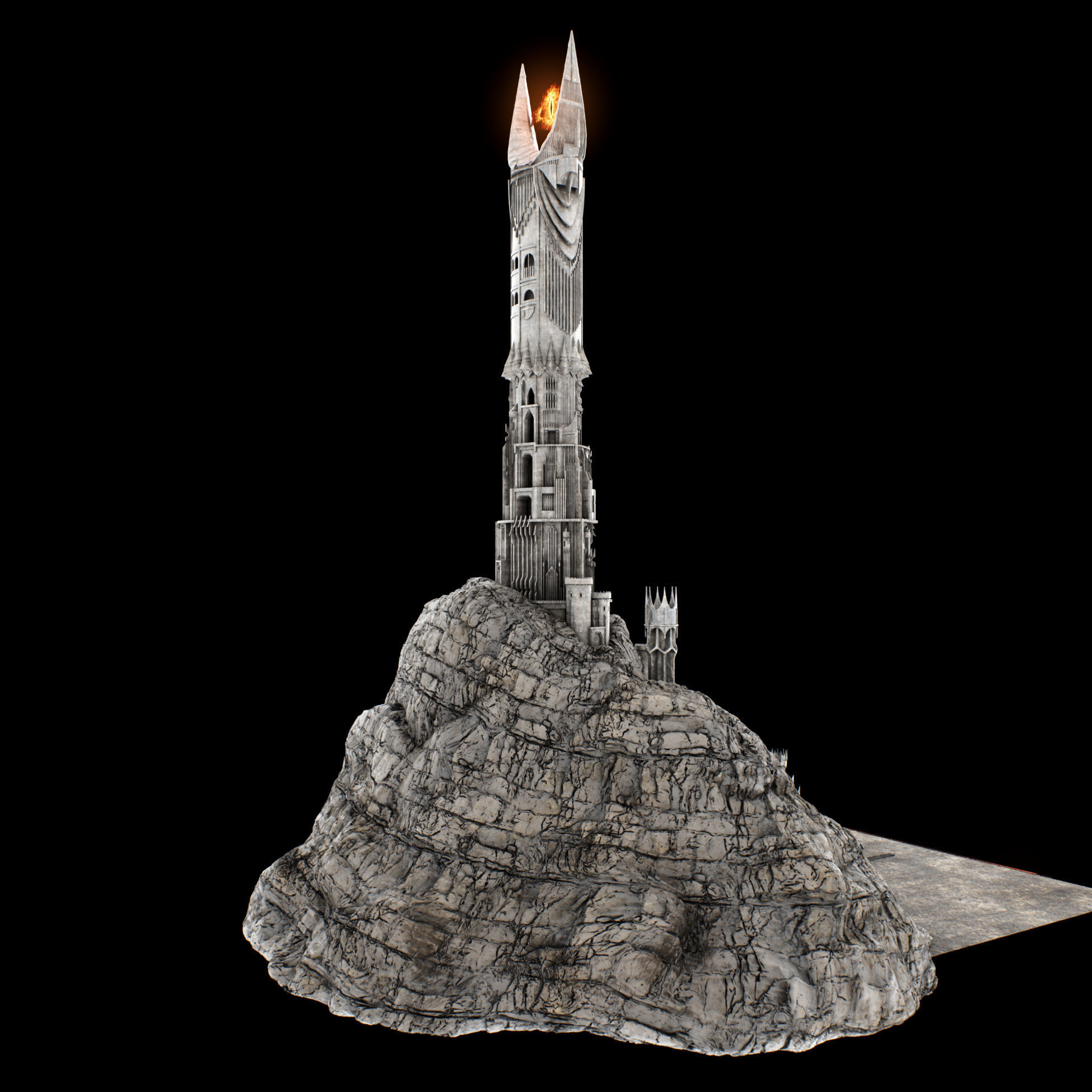 Barad-dur PBR lord of rings tower 3D model_16