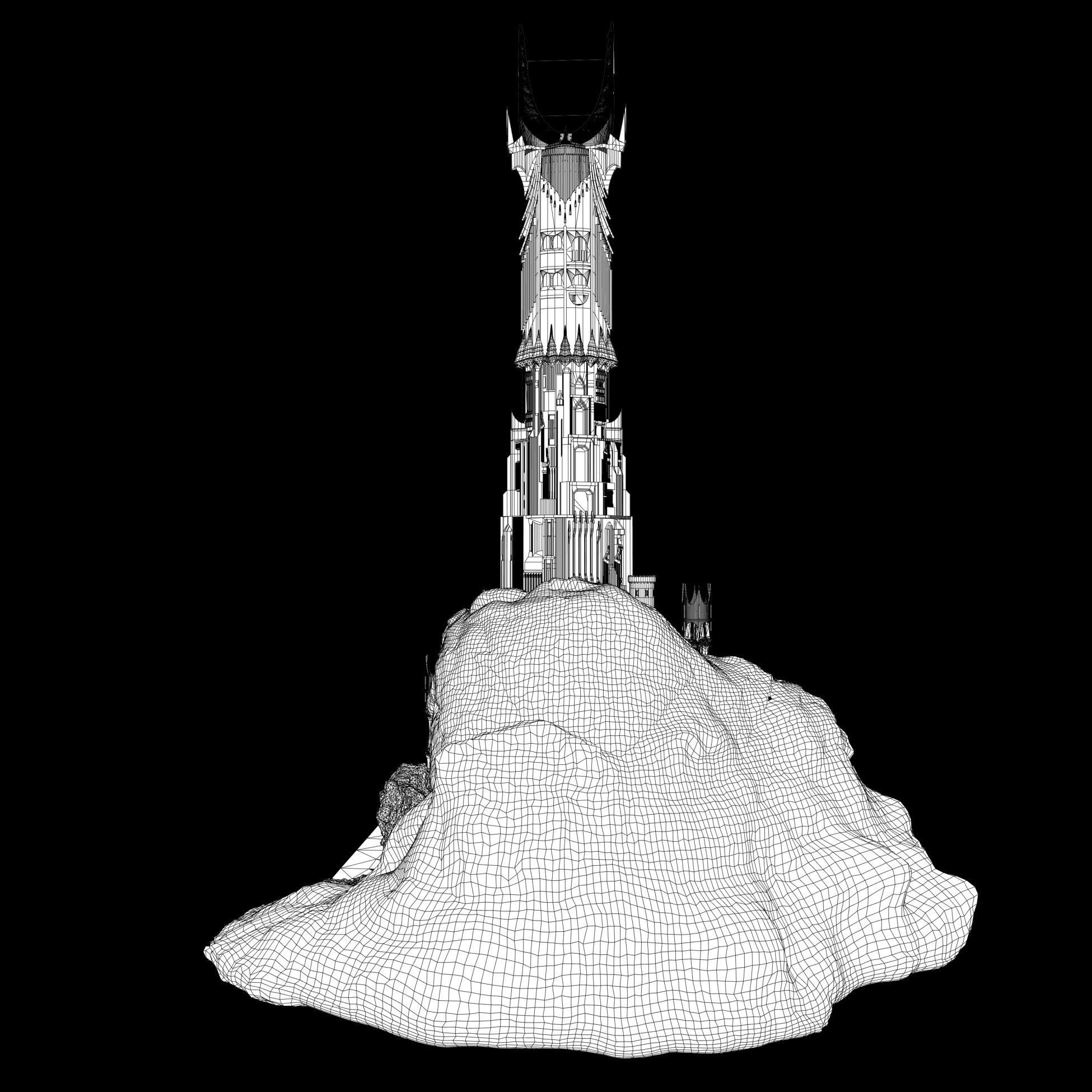 Barad-dur PBR lord of rings tower 3D model_33