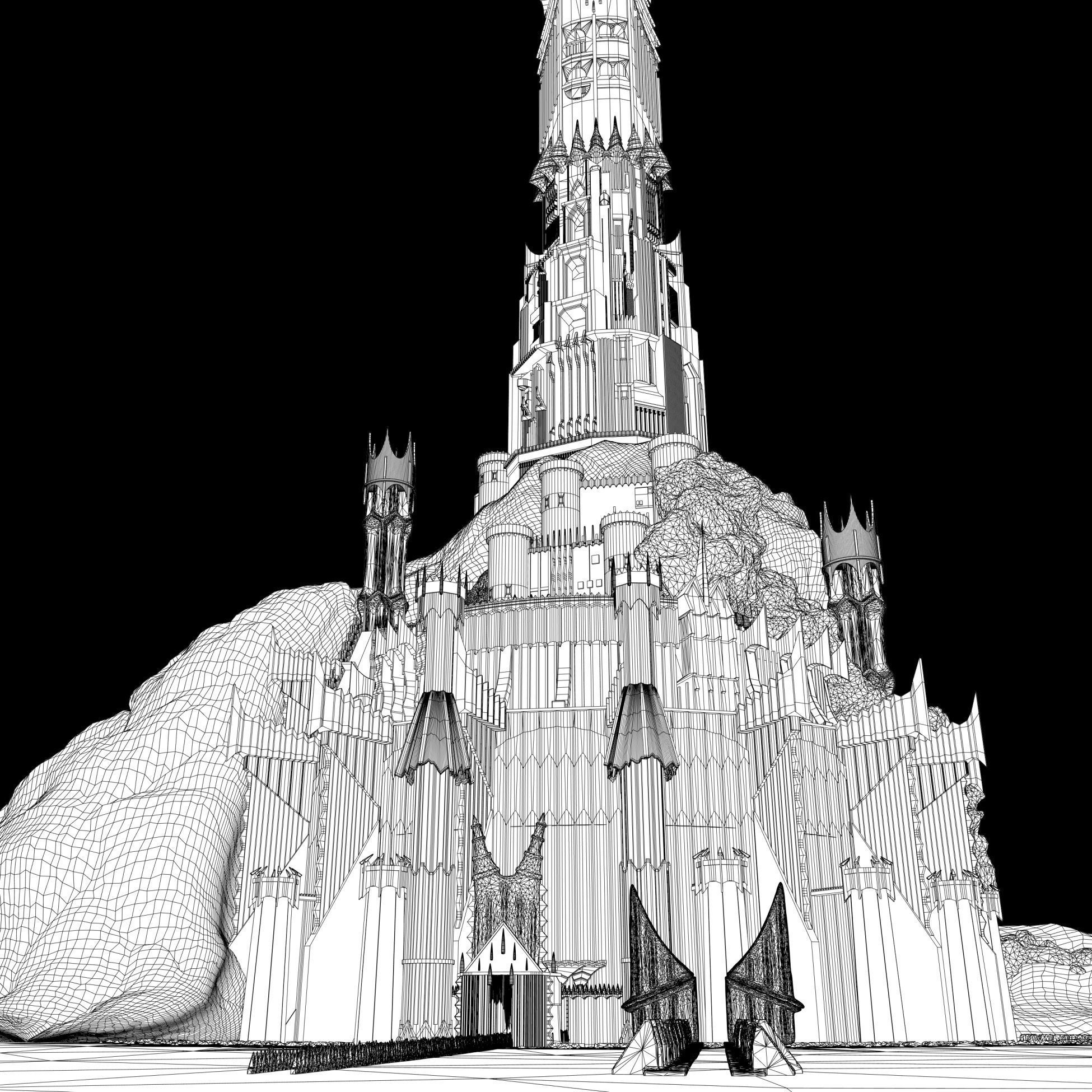 Barad-dur PBR lord of rings tower 3D model_29