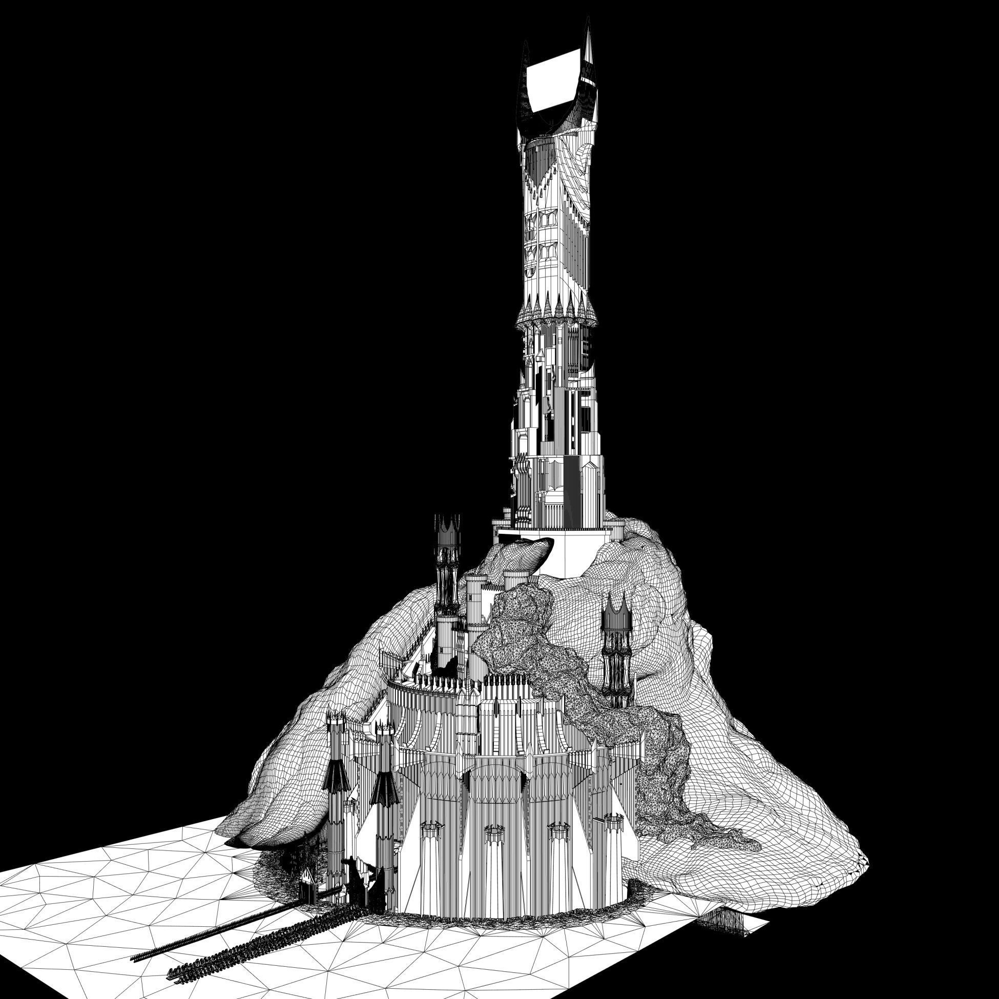 Barad-dur PBR lord of rings tower 3D model_31