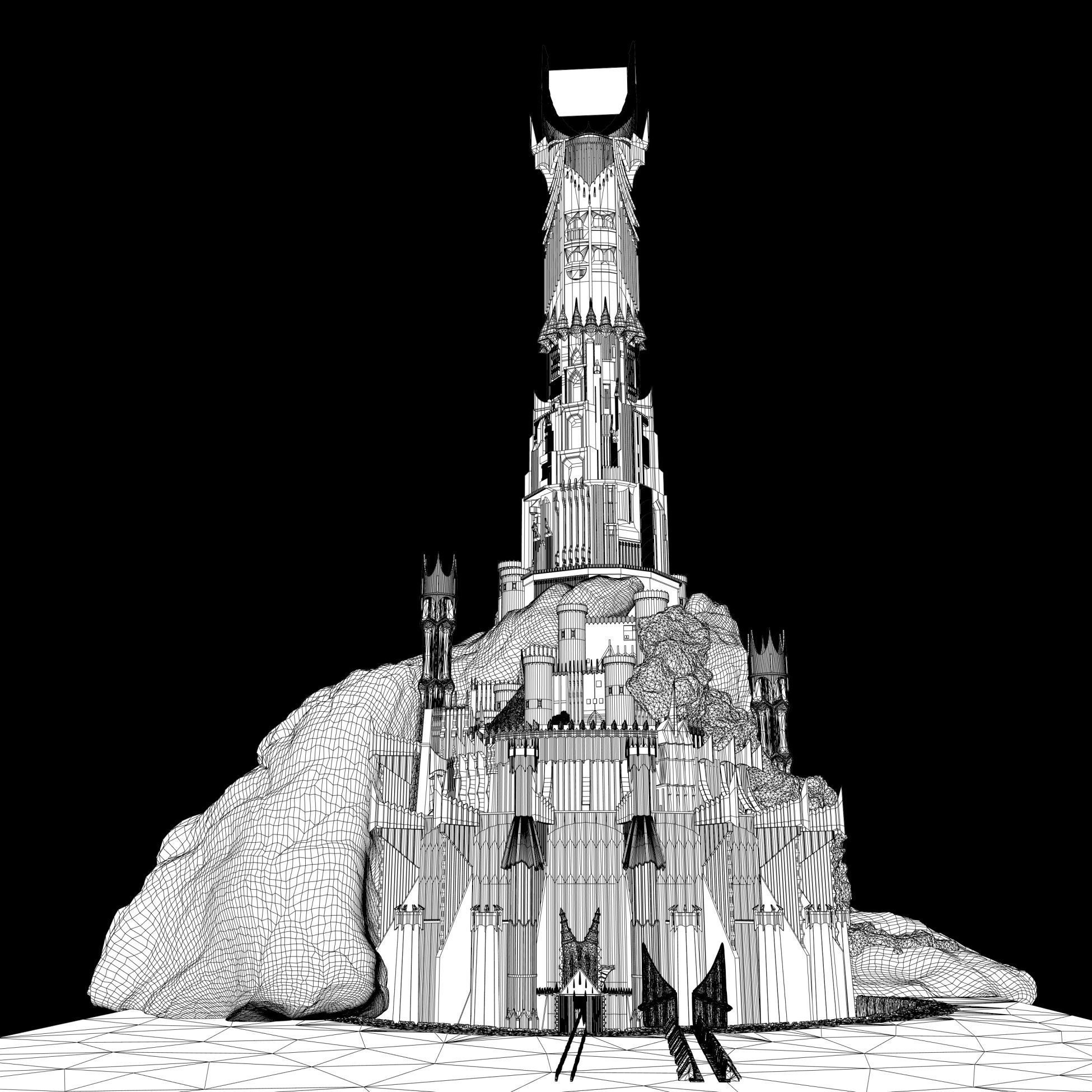 Barad-dur PBR lord of rings tower 3D model_28
