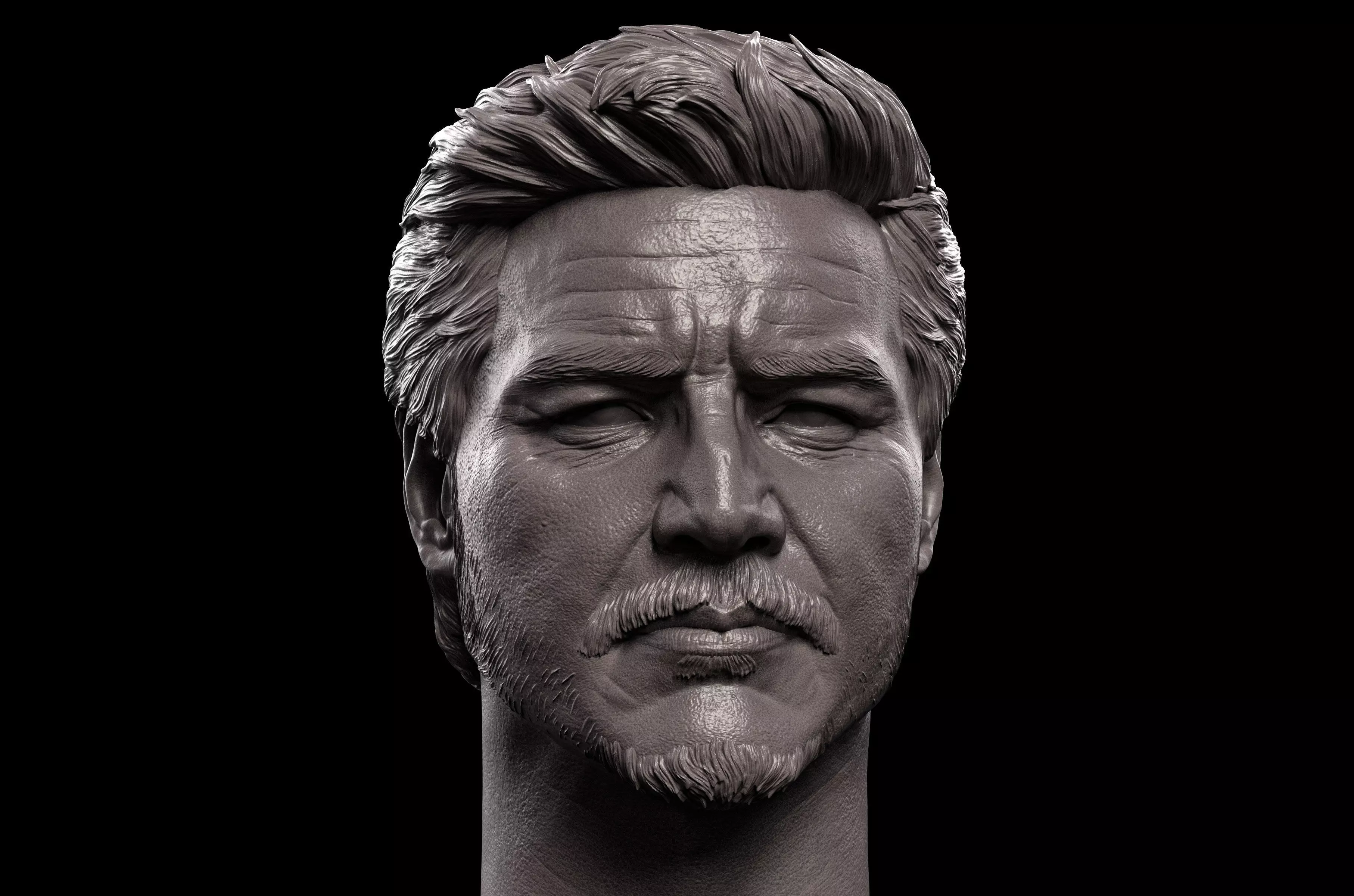 Joel- Pedro Pascal Head 3D print model_0