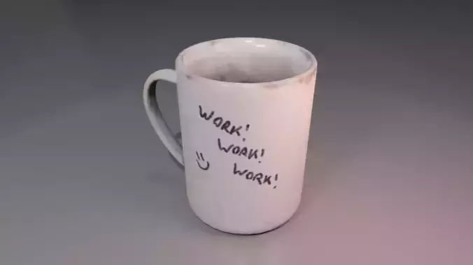 Dirty Cup with black marker Low-poly 3D model
