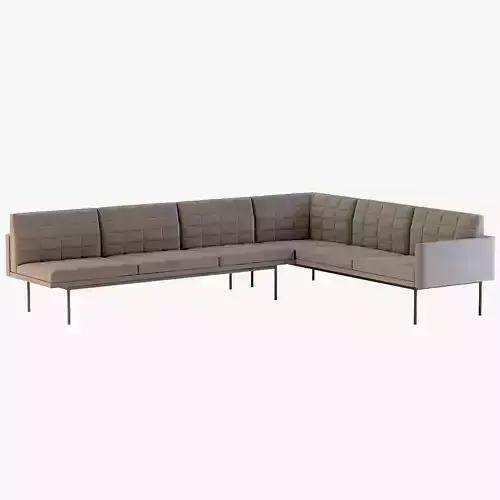 Ultra Detail Upholstered Tuxedo Corner Sectional Sofa