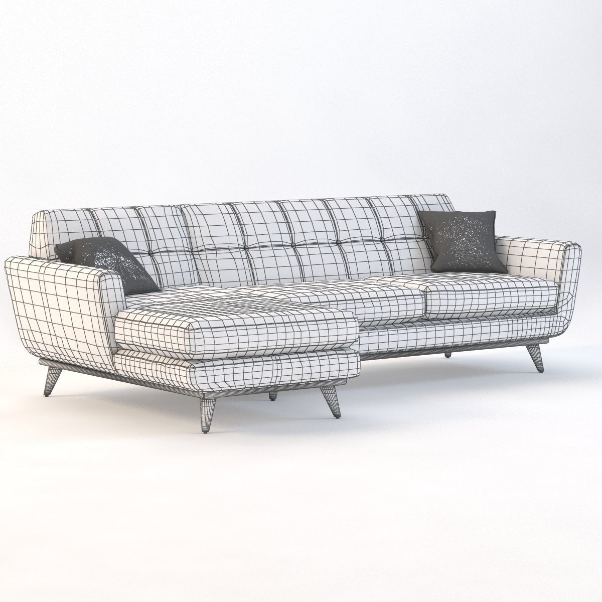 Joybird Hughes Sectional Chaise 3D model_11