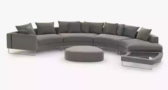 Half Moon Curved Sectional Sofa Fabric