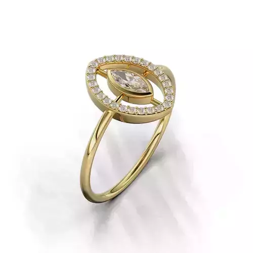 Ring Soliter Bezel Woman Halo 20