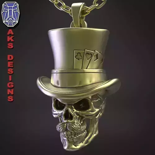 skull Pendant jewelry Magician v1  3D print model