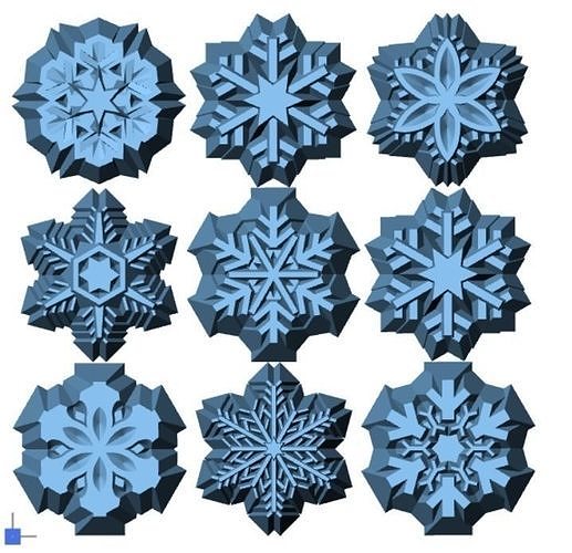 snowflakes snowflake 3D print model