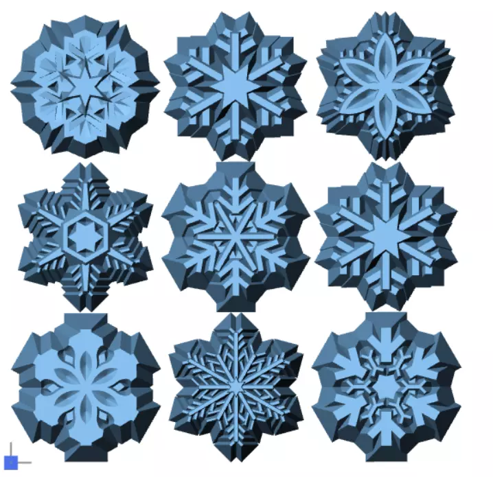 snowflakes snowflake 3D print model_0