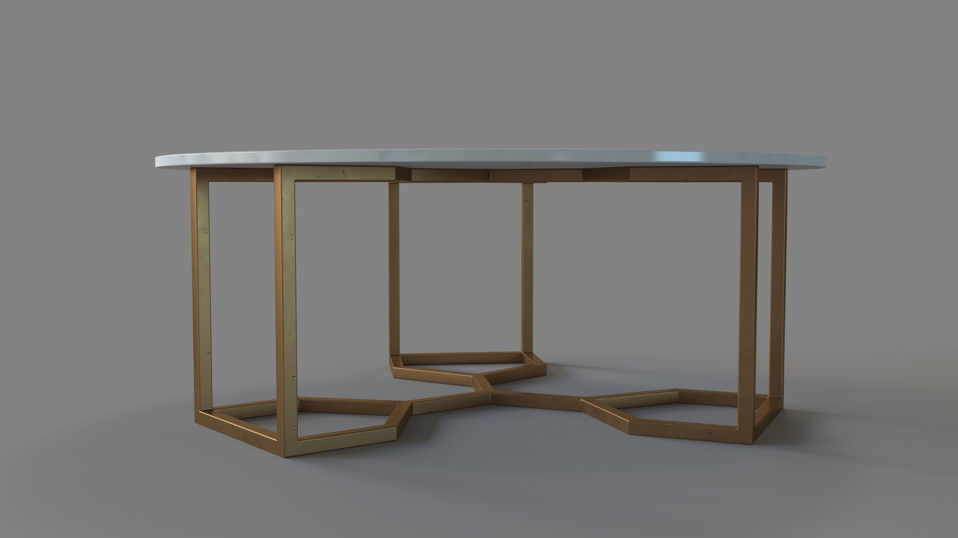 Summit Coffee Table Raw Brass 3D model_4