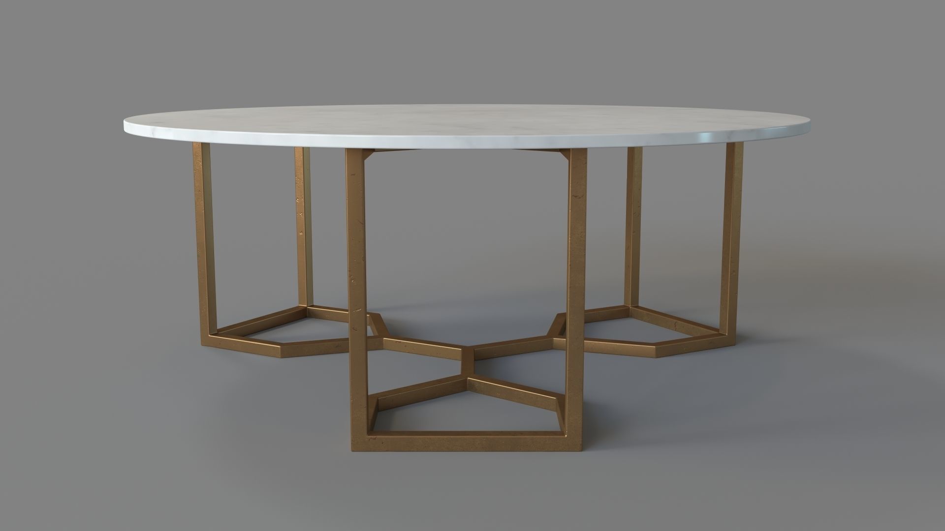 Summit Coffee Table Raw Brass 3D model_1