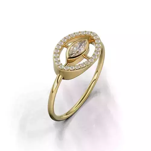 Ring Soliter Bezel Woman Halo 24