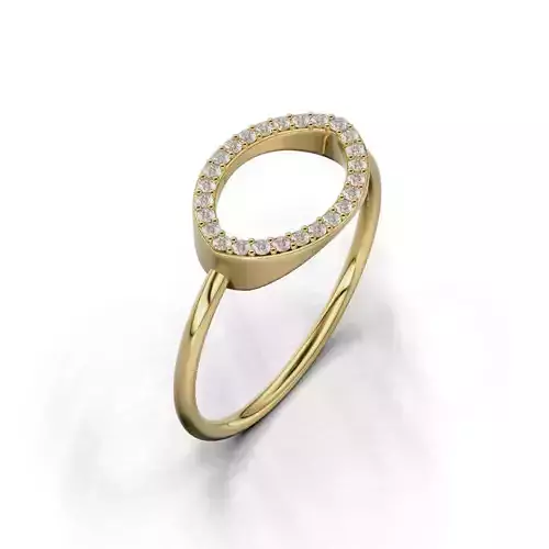 Ring Soliter Bezel Woman Halo 27 