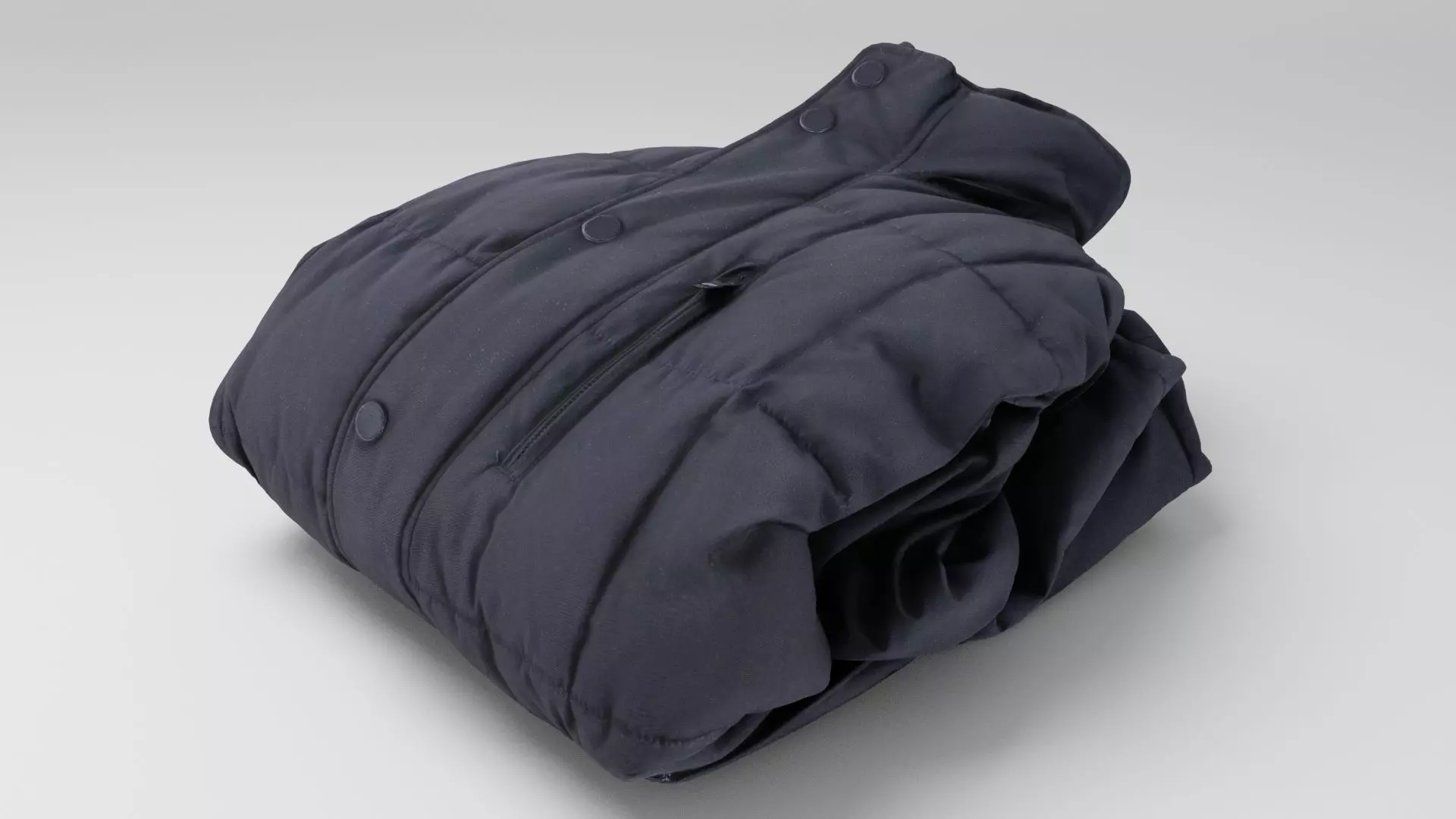 Black warm folded mens man jacket coat clothing winter wardrobe 3D model