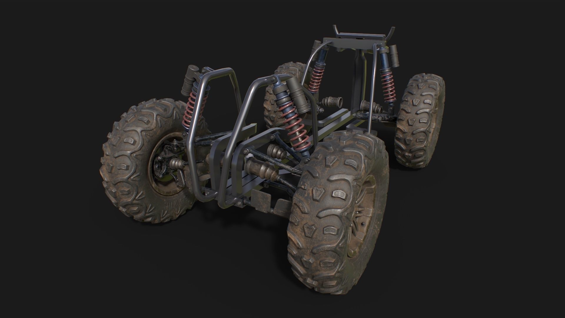 Quadracycle Parts Props Pack 3D model_1