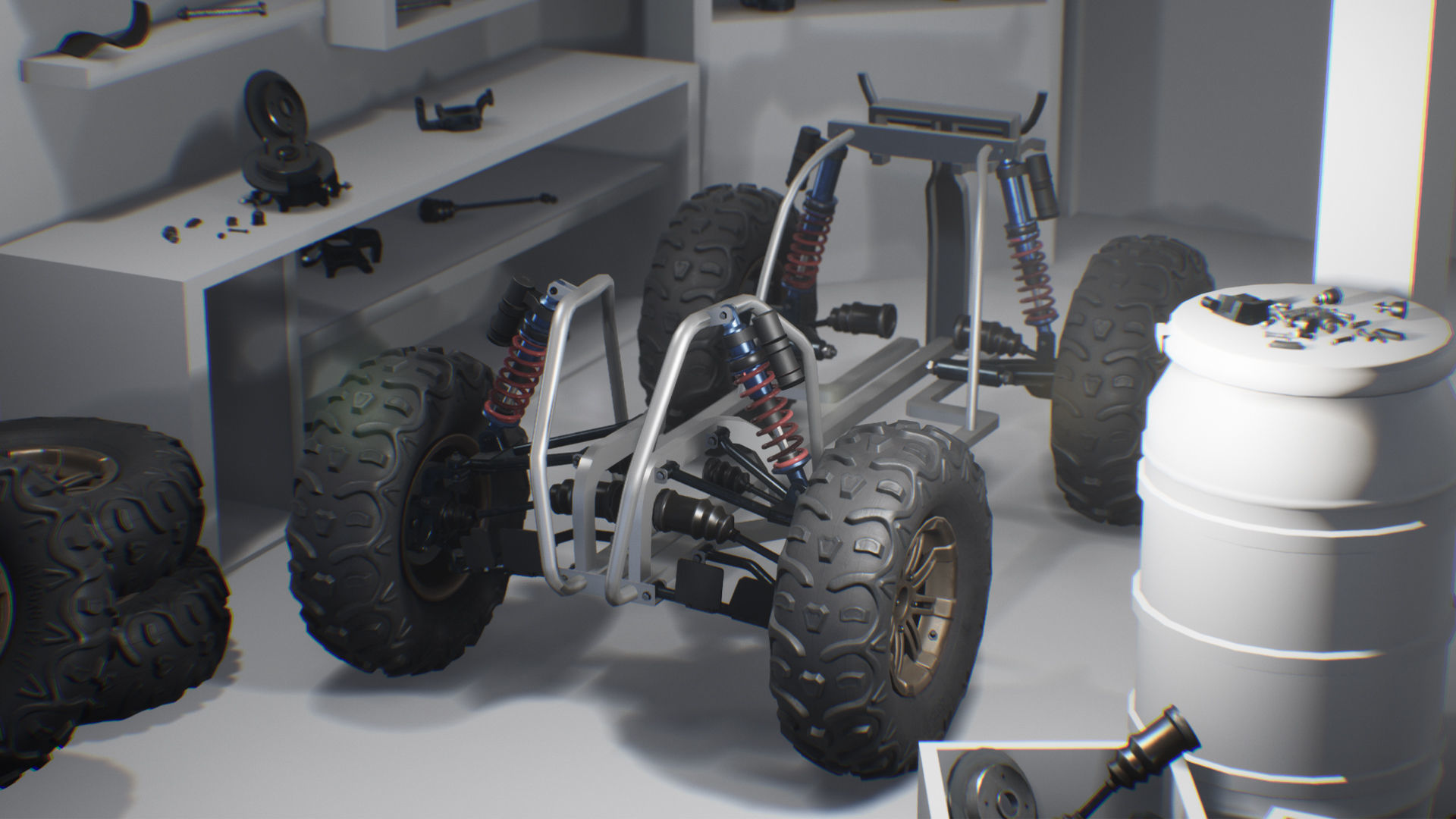 Quadracycle Parts Props Pack 3D model_12