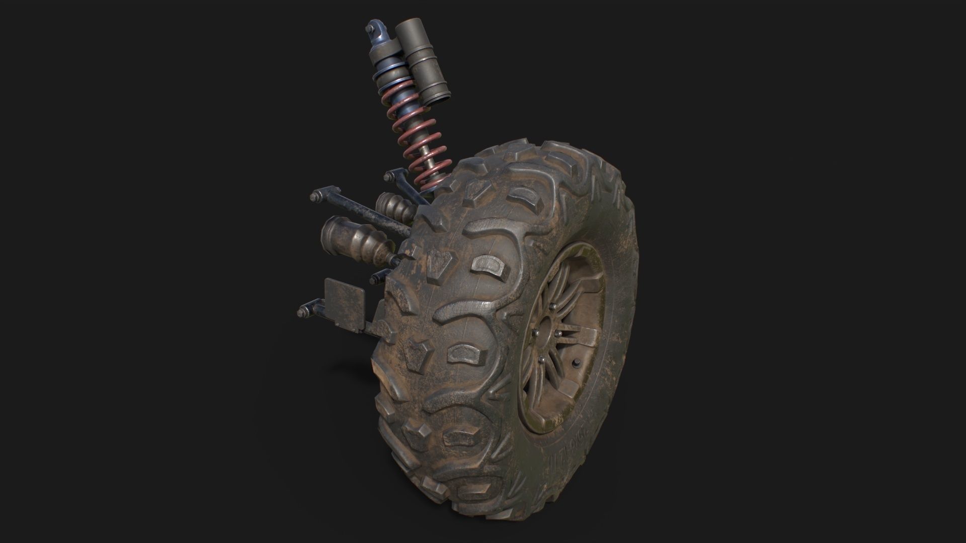 Quadracycle Parts Props Pack 3D model_3