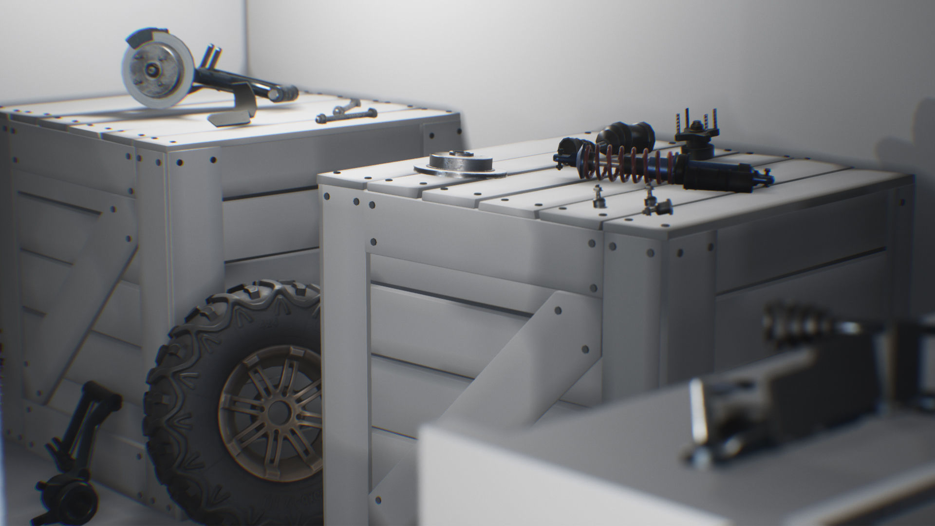 Quadracycle Parts Props Pack 3D model_16