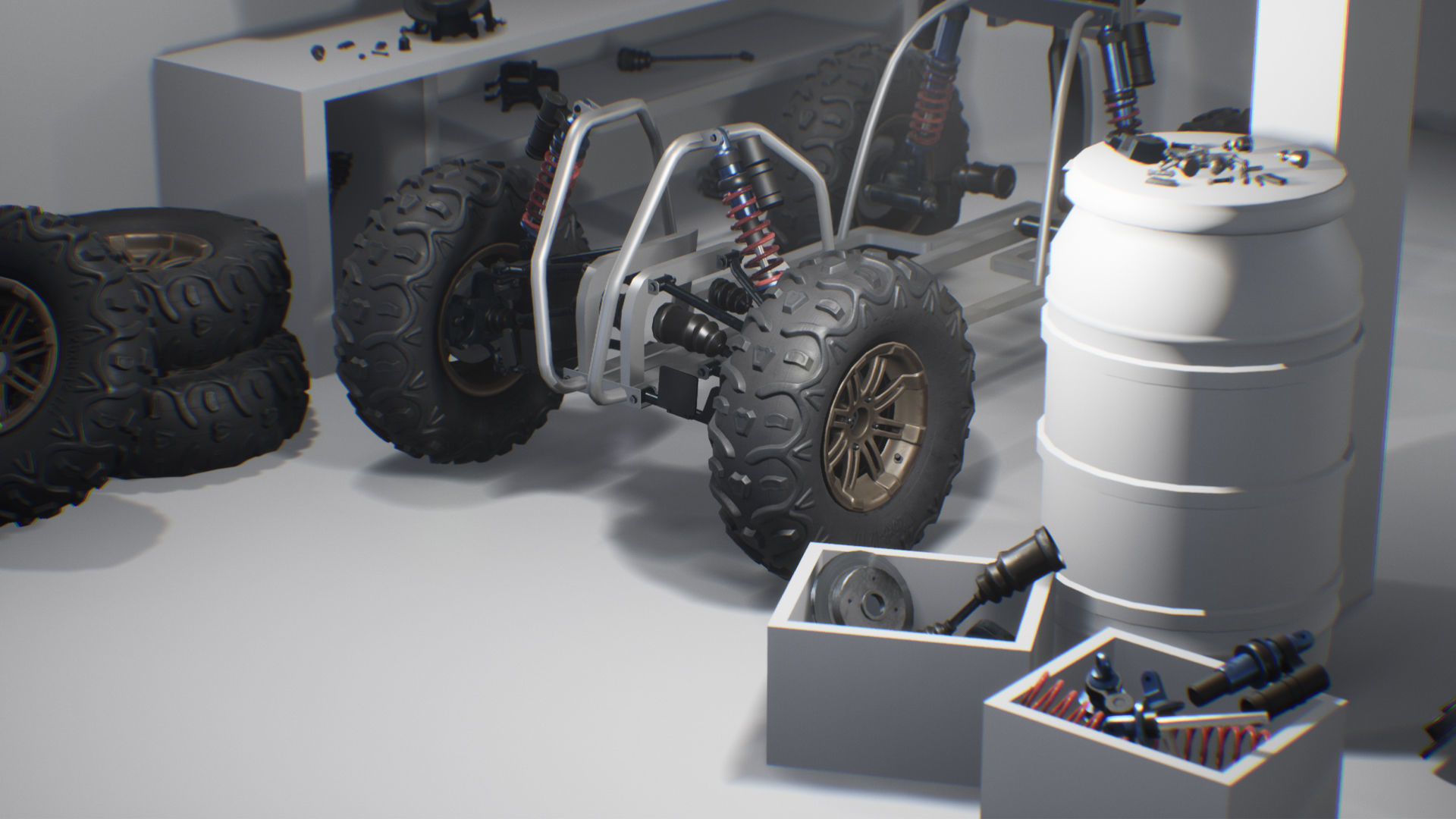 Quadracycle Parts Props Pack 3D model_13