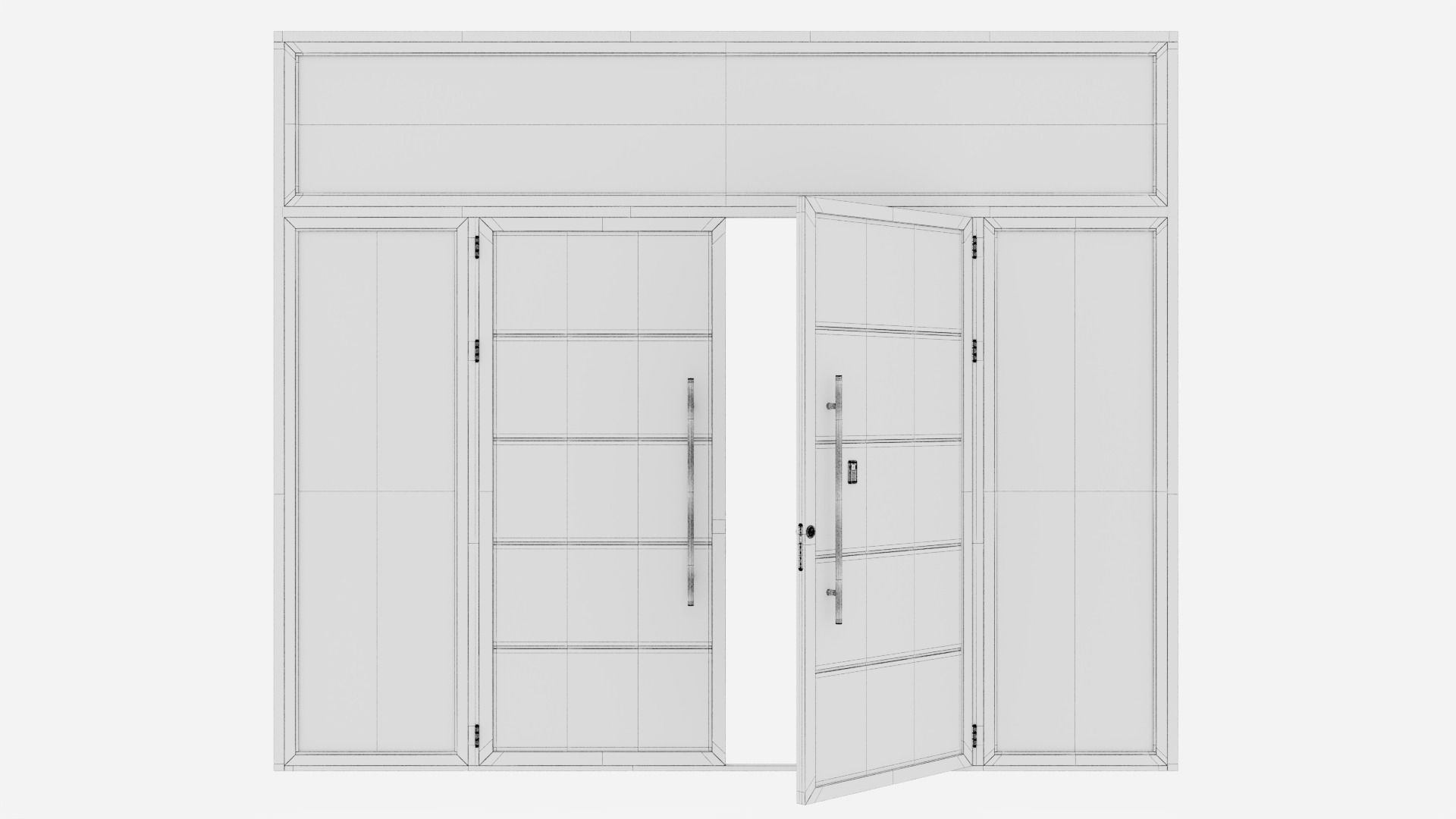 Aluminium door 57 3D model_6