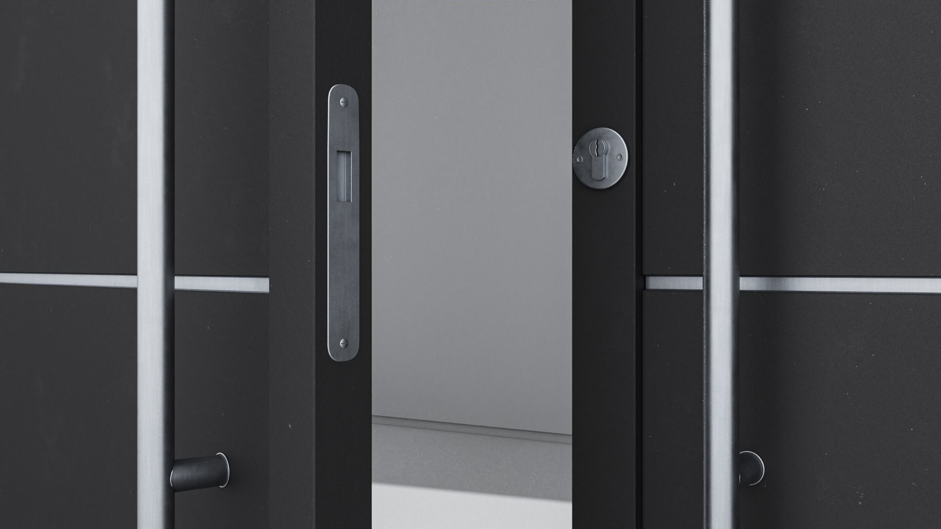 Aluminium door 57 3D model_4