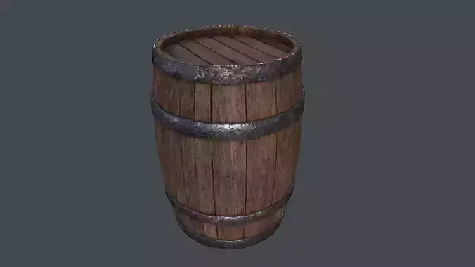 Barrel Wooden 3D Model Low-poly 3D model
