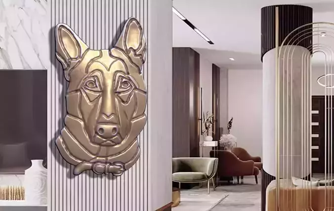 GERMAN DOG SCULPTURE FOR DECORATION