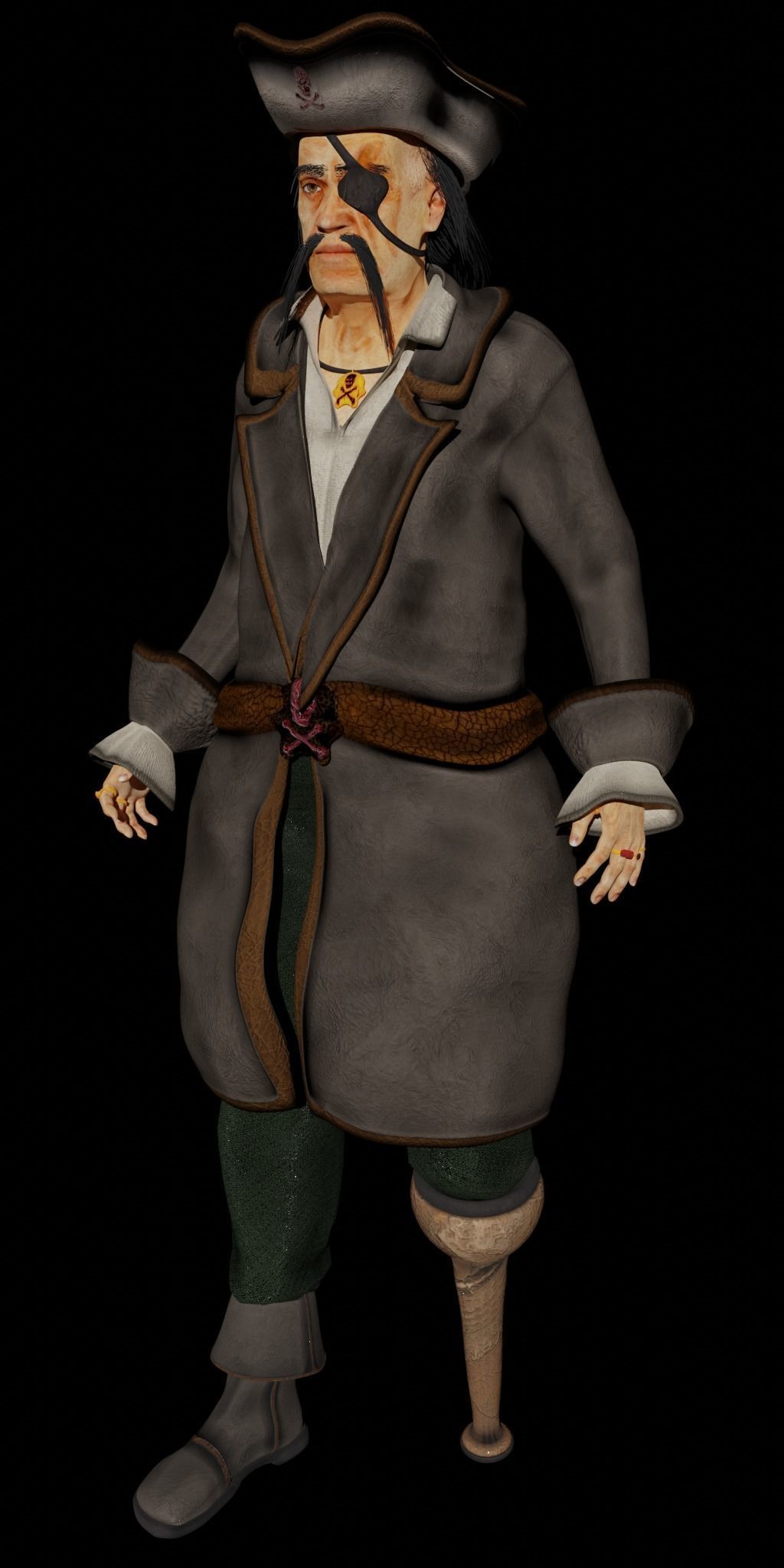 Pirates Capitan Low-poly 3D model_1