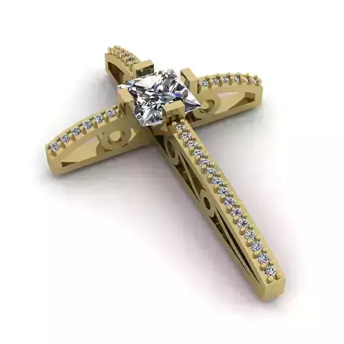 Luxurious Diamond Cross-Pendant