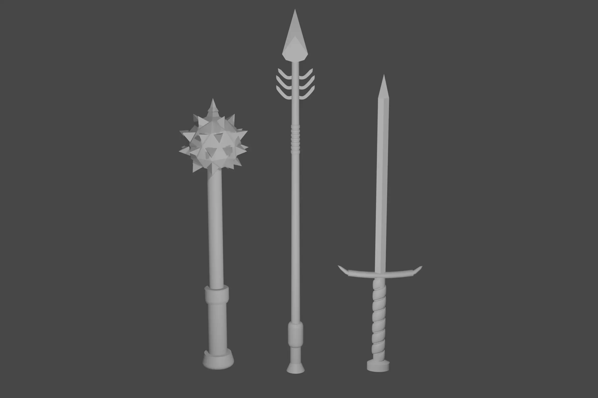 3d melee weapon sets blender Free low-poly 3D model_0