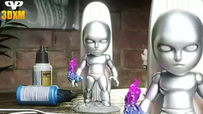 Silver Surfer Chibi STL for 3D Printing ChibiSTL 3DXM