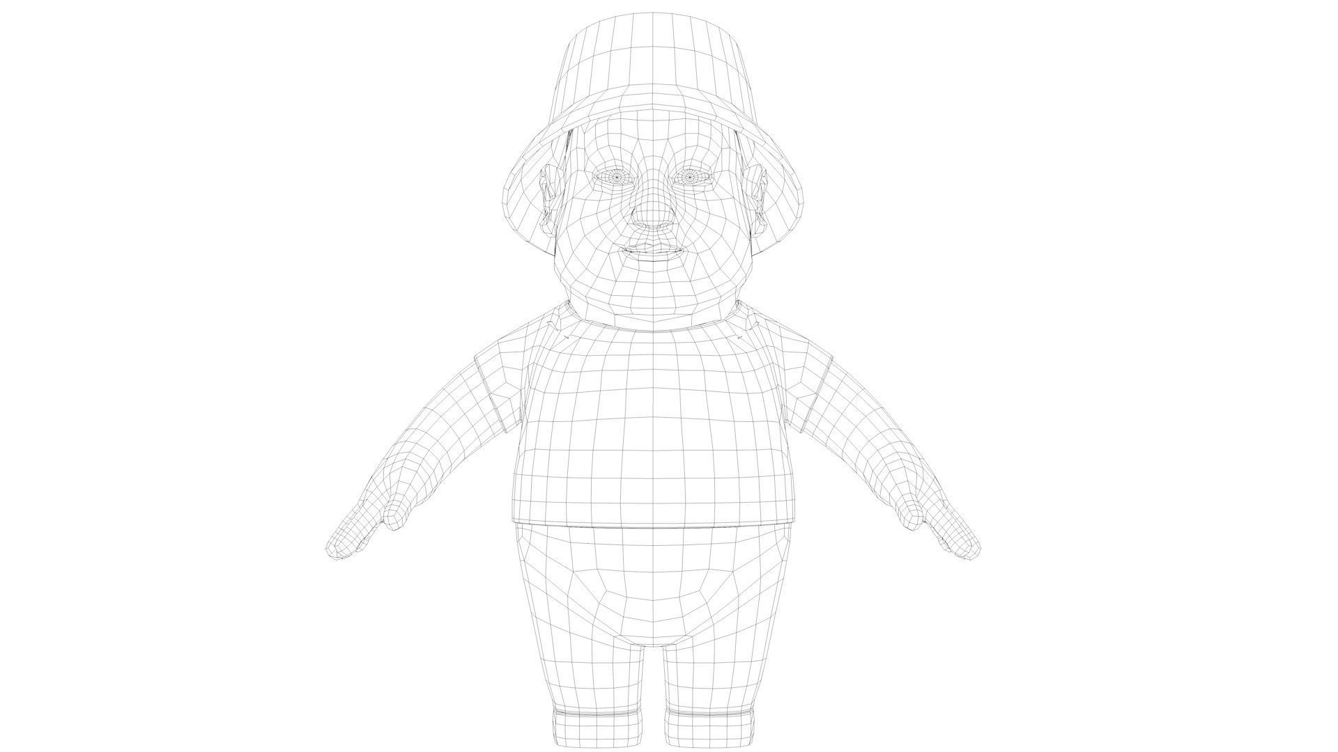 cartoon uncle uncle elder 3D model_10